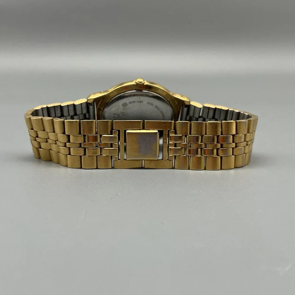 Vintage Pulsar Mens Watch 34mm Gold Tone Round V501-X080 New Battery 7.5
